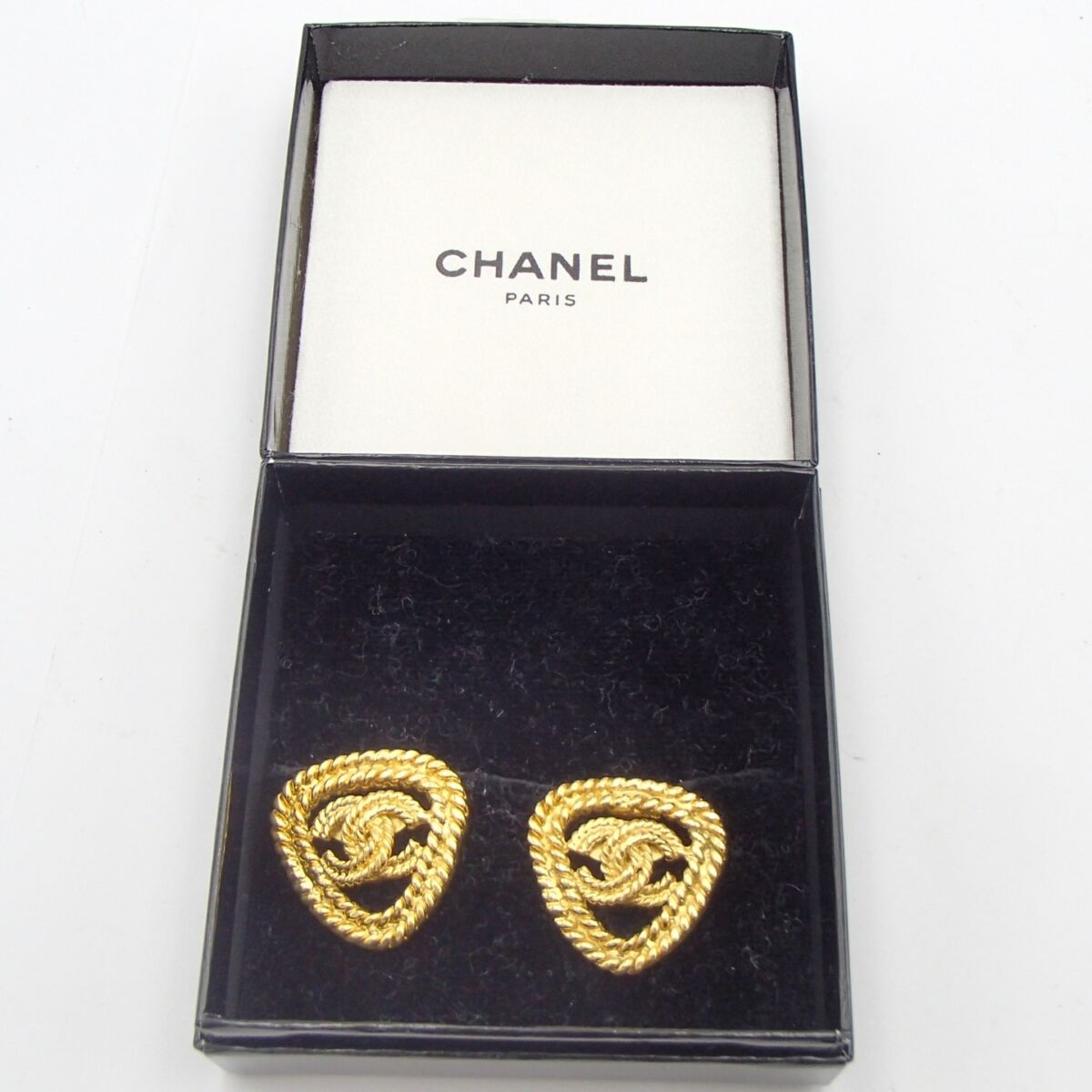 CHANEL シャネル トライアングル イヤリング  アクセサリー ブランド ココマーク ロープ ヴィンテージ