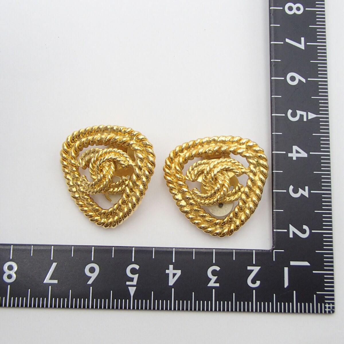 CHANEL シャネル トライアングル イヤリング  アクセサリー ブランド ココマーク ロープ ヴィンテージ