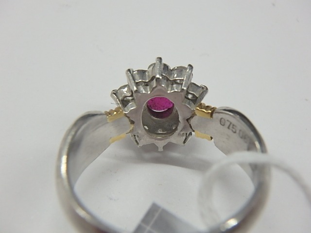 pt900 k18 ルビー 7.9g 0.75ct 0.65ct