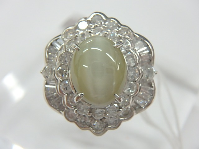 pt900 クリソベリルキャッツアイ 10.8g 3.434ct 1.33ct