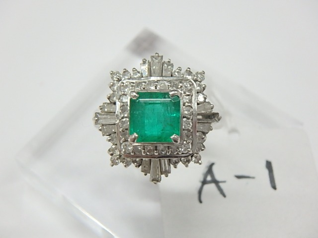 pt900 エメ 9.8g 1.2ct 1.09ct 