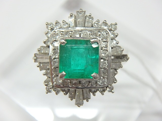 pt900 エメ 9.8g 1.2ct 1.09ct 
