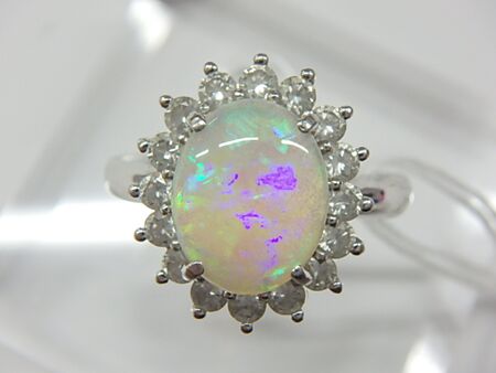 pt900 オパール 6.9g 1.26ct 0.62ct