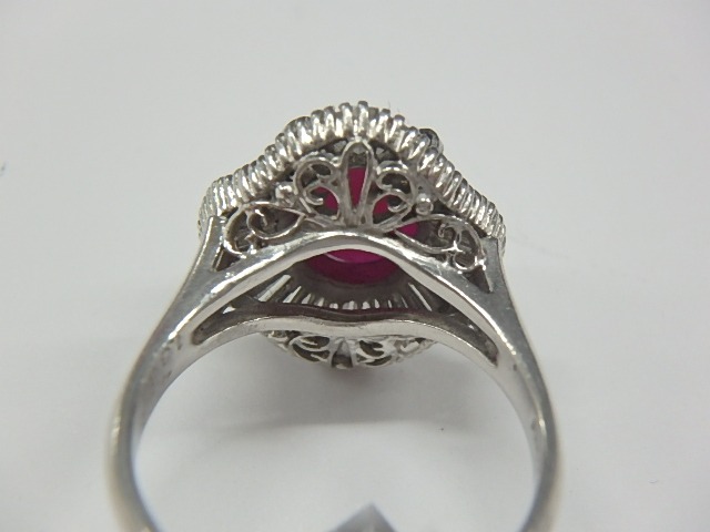 pt900 スターサファイア 計9.7g メイン石4.25ct 脇石1.383ct