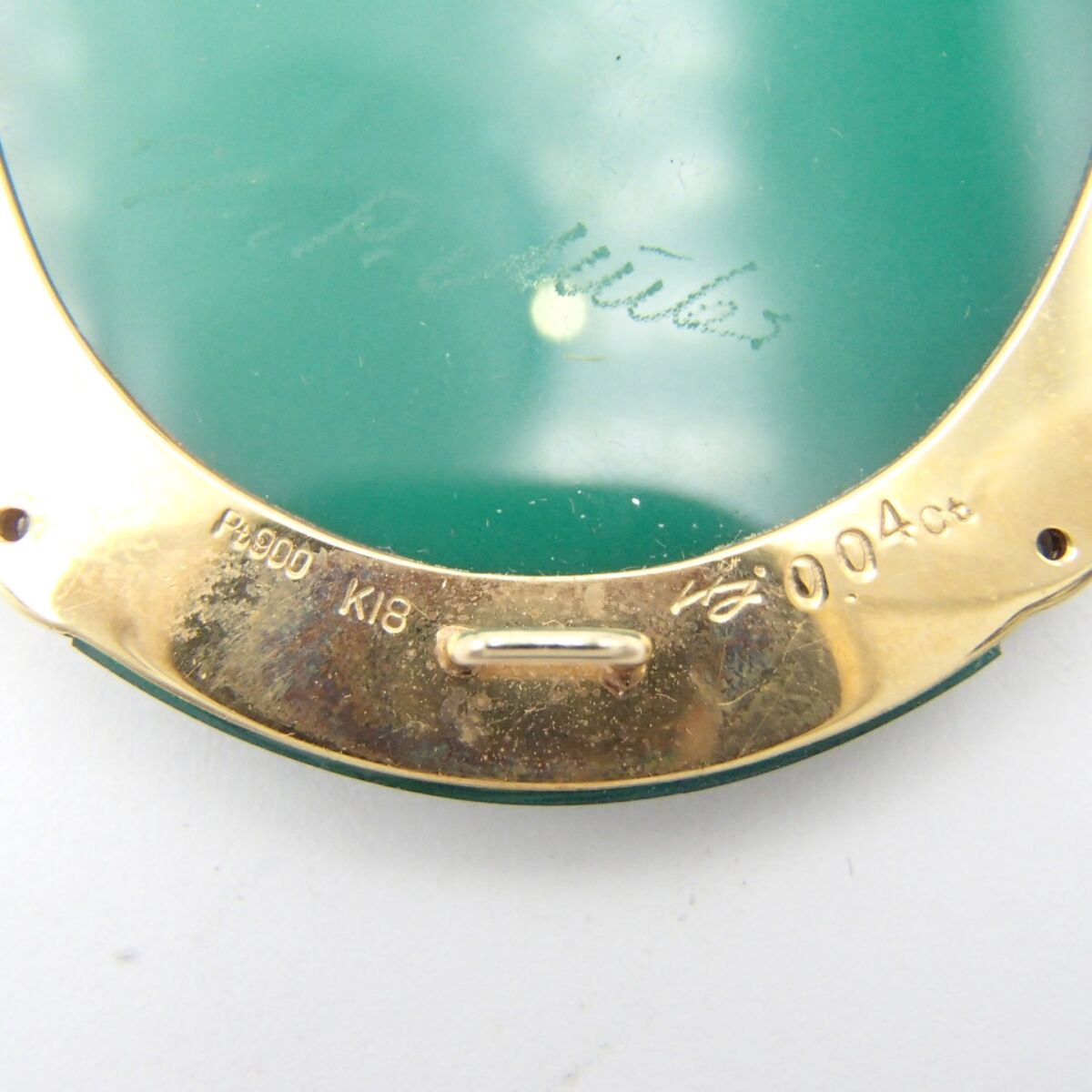 カメオ ブローチトップ Ｋ.Ｐ.MILLS作  保証書付 土台： K18 Pt900 ダイヤ0.04ct 重量約19g