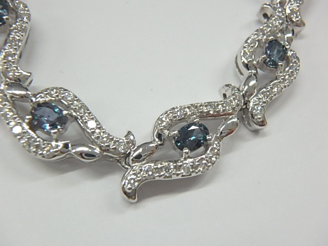 k18wg ネックレス　アレキサンドライト 34g 1.390ct 1.18ct