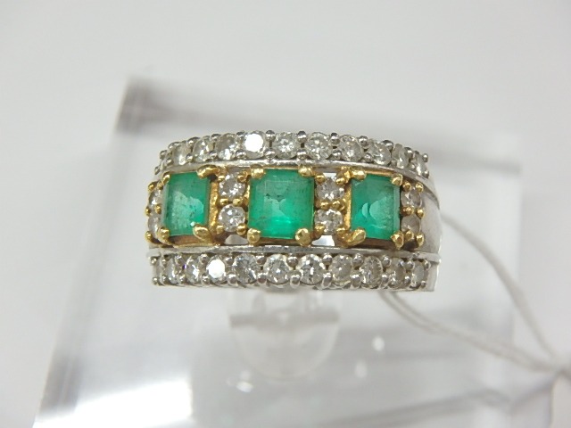 k18 pt900 エメ 9.9g 0.70ct 0.64ct 