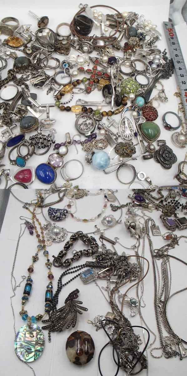 シルバーアクセサリーまとめ　SV925/K10　約1688g/約3.6g　色石ターコイズなど