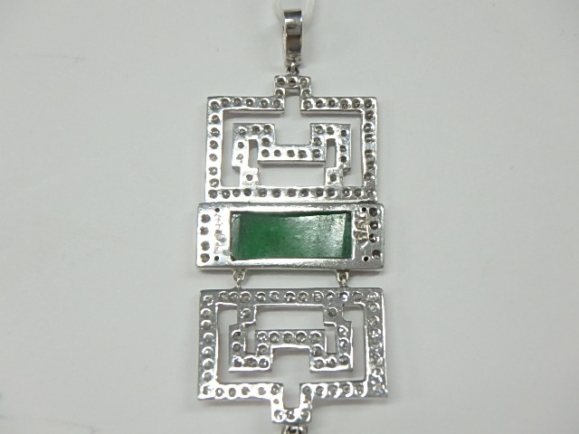 K18wg 翡翠ペンダントトップ
