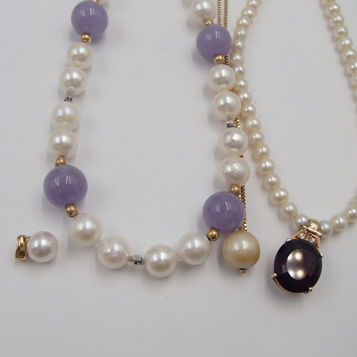 パール まとめ K18 約2.8g 約0.6g K14(トップ) K18(留め具) 約11.5g  K18WG 約31.4g 色石 ダイヤ アクセサリー