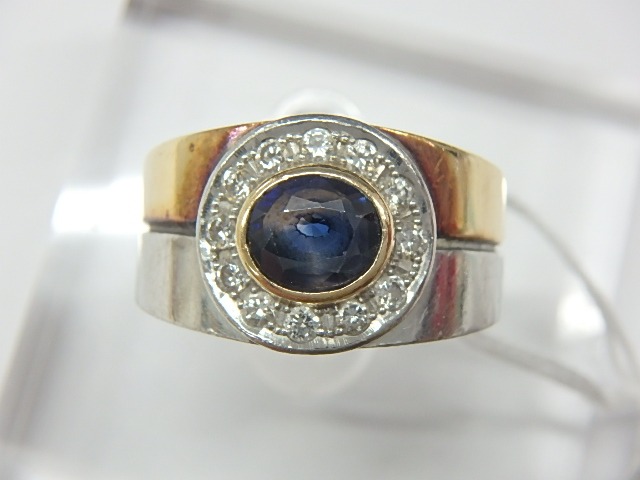 k18 pt900 サファイア 9.6g 1.03ct 0.21ct