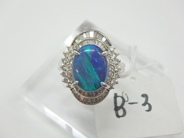 pt900 ﾌﾞﾗｯｸｵﾊﾟｰﾙ 13.4g 4.61ct 1.11ct 