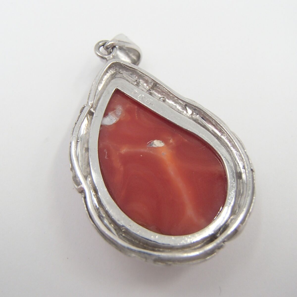 赤珊瑚 ペンダントトップ（Pt900／D0.04ct）