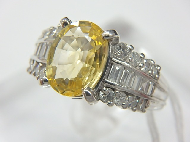 pt900 イエローサファ 7.0g 1.50ct 0.50ct 