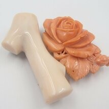 朱赤珊瑚 桃珊瑚 帯留め 約29.2g 約17.4g 約17.4g