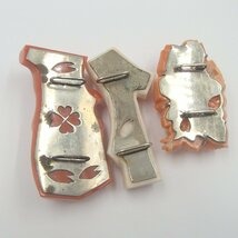 朱赤珊瑚 桃珊瑚 帯留め 約29.2g 約17.4g 約17.4g