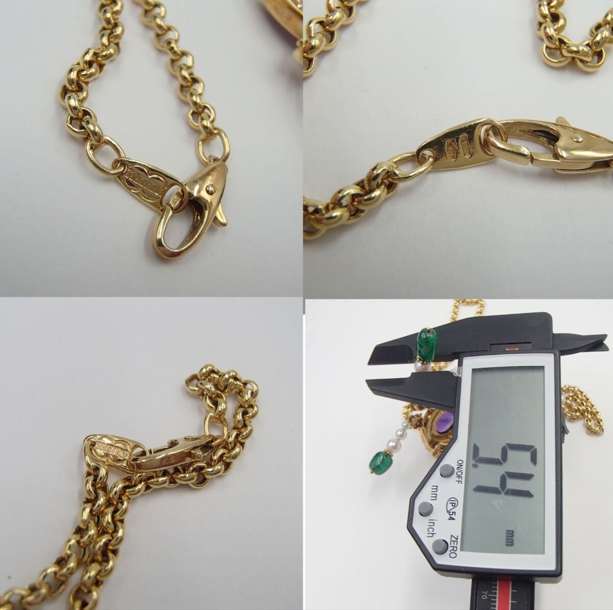 田崎真珠 TASAKI ネックレス  田崎刻印 K18 石6.33 D0.56ct 約23.5gダイヤ 色石 真珠 パール アクセサリー 箱 保証書あり