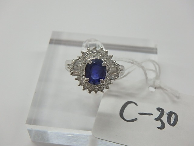 pt900 サファ 5.4g 1.00ct 0.36ct