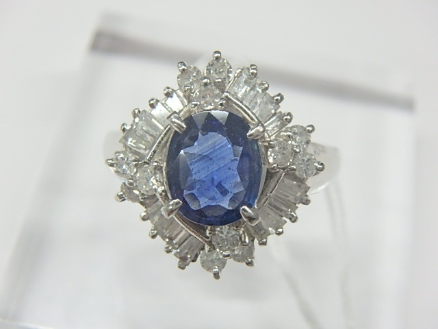 pt900 サファイアリング　 7.3g 1.03ct 0.75ct