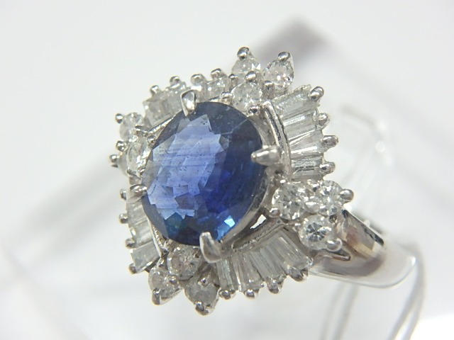 pt900 サファイアリング　 7.3g 1.03ct 0.75ct