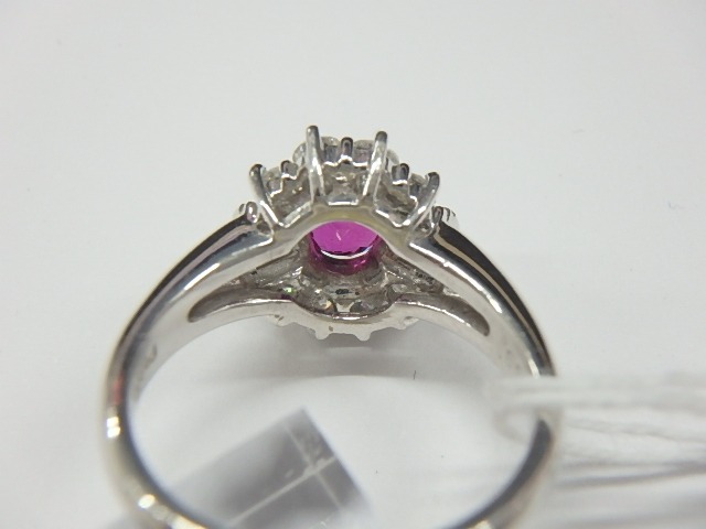 Pt900　ルビー/ダイヤリング　7.6g　1.10ct　0.69ct