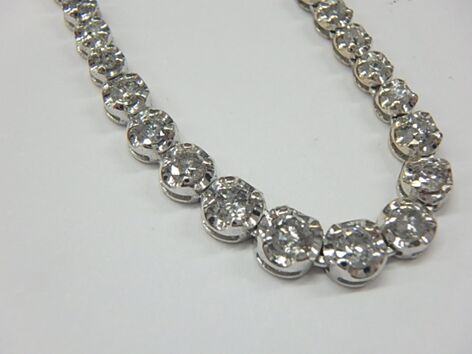 K18WG ダイヤモンド テニスネックレス