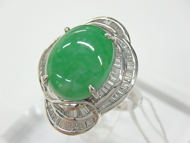 pt900 ヒスイ 12.3g 8.30ct 0.617ct