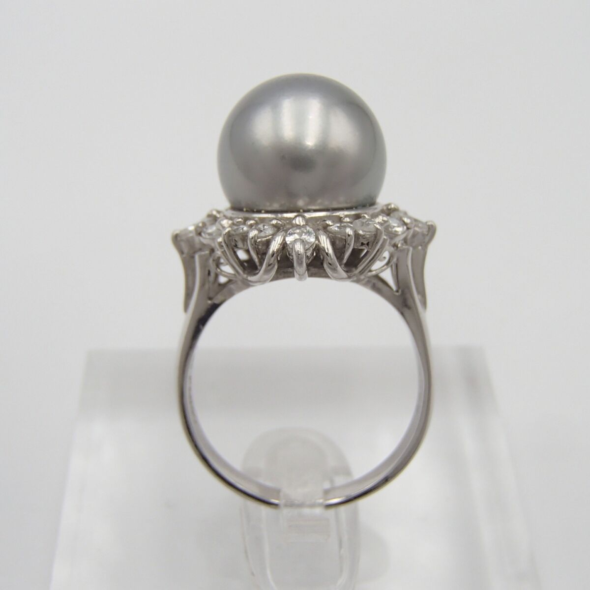パール　ダイヤモンド　リング　指輪　品質保証書付　約10.2g  0.55ct  pt850      真珠