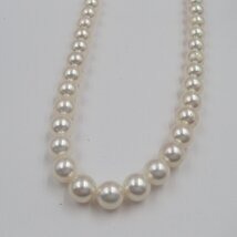 田崎真珠 TASAKI ネックレス  田崎刻印 K18WG D0.02ct 丸玉7.3㎜ 約32.3gダイヤ 真珠 パール アクセサリー