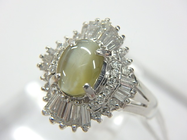 pt900   キャッツアイ　7.8g     1.01ct   0.44ct