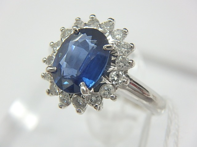 pt900 サファ 4.9g 1.3ct 0.29ct