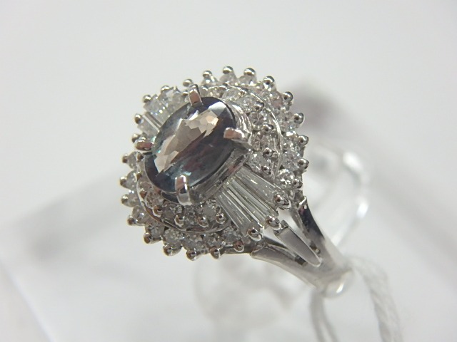 pt900リング 5.2gアレキサンドライト 0.51ctダイヤモンド計 0.43ct