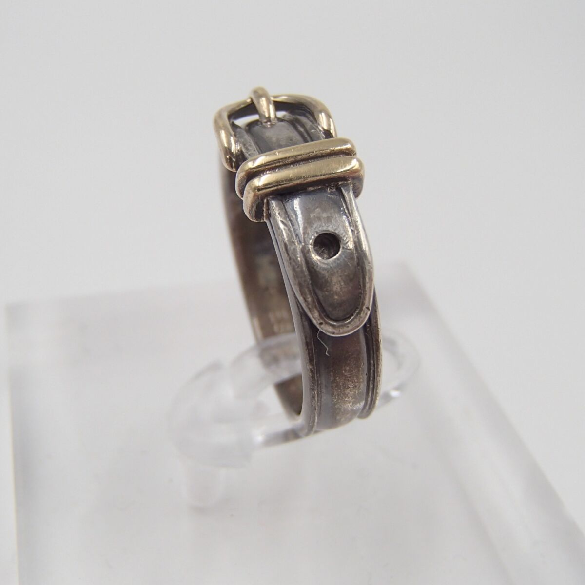 HERMES エルメス ベルト バックル リング Ag925 Au750 重量 約5.4g アクセサリー ブランド ジュエリー