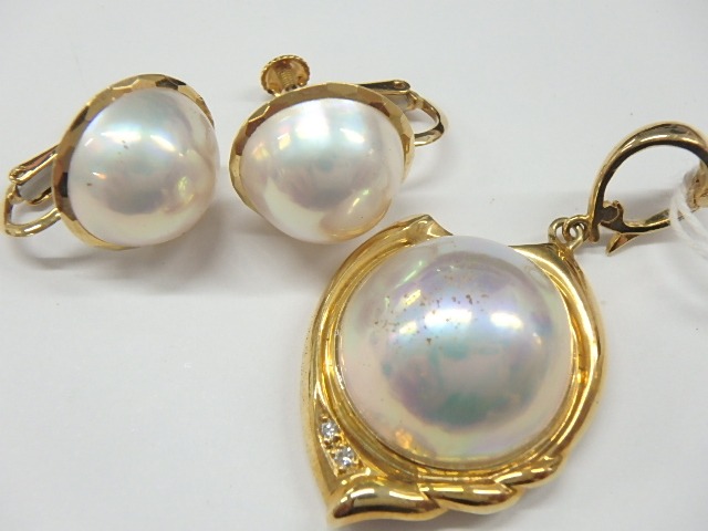 k18 パール 13.2g 0.02ct 12mm 