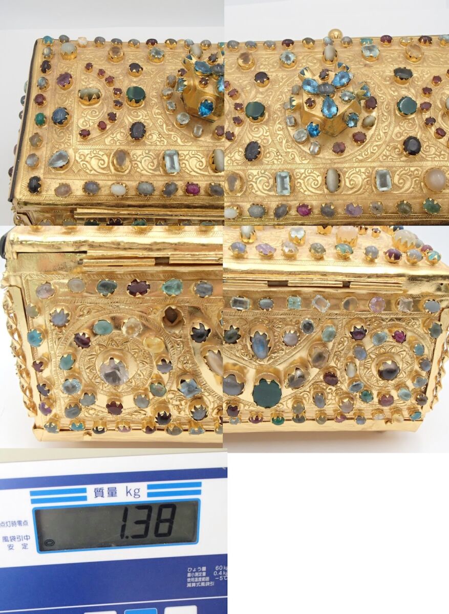 ジュエリーボックス　宝石付き　色石　ストーン付き 物色　小物入れ