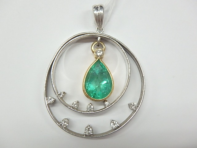 pt900 k18 エメ 16.6g 3.05ct 0.12ct 