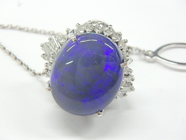 pt900 ブラックオパール 12.1g 9.12ct 0.85ct