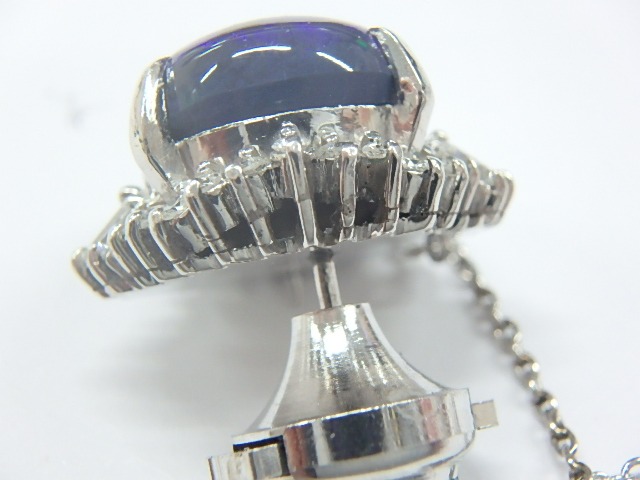 pt900 ブラックオパール 12.1g 9.12ct 0.85ct