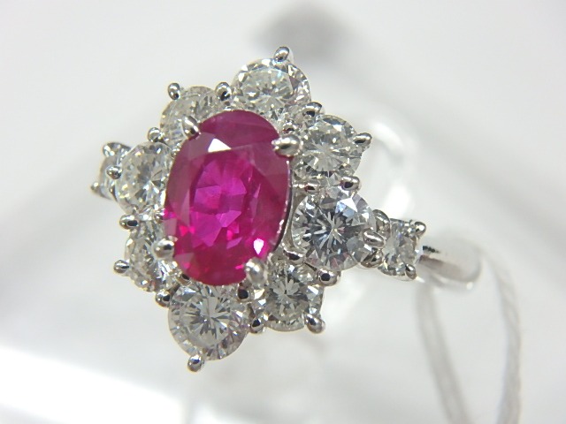 pt900 ルビー 5.9g 1.03ct 0.95ct
