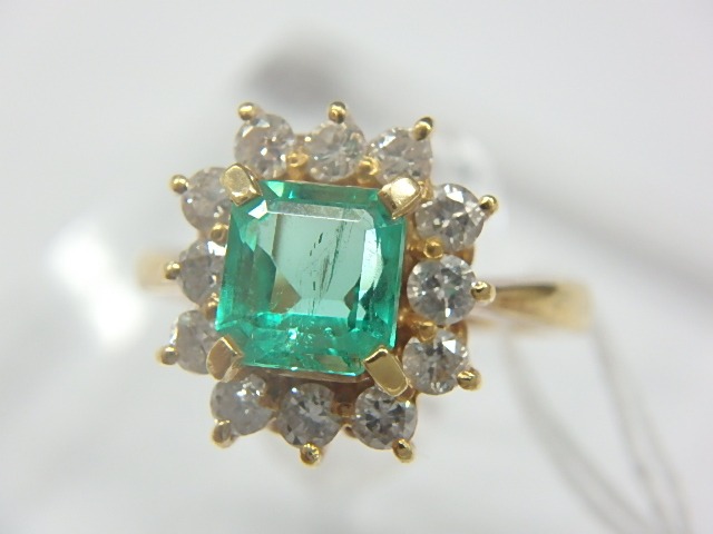 K18/エメラルド/リング/0.61ct/0.41ct/3.6g
