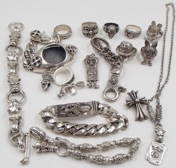 シルバーアクセサリー まとめ 無骨系 シルバー925 約859.5g 刻印アリ ネックレス ペンダント silver925 925 色石 SILVER