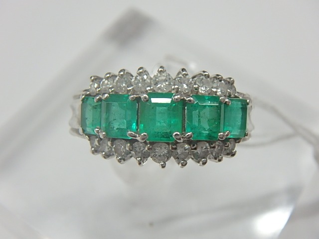pt900 エメラルド 7.5g 1.31ct 0.38ct