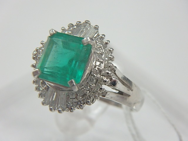 pt900 エメラルド 7.3g 1.42ct 0.34ct