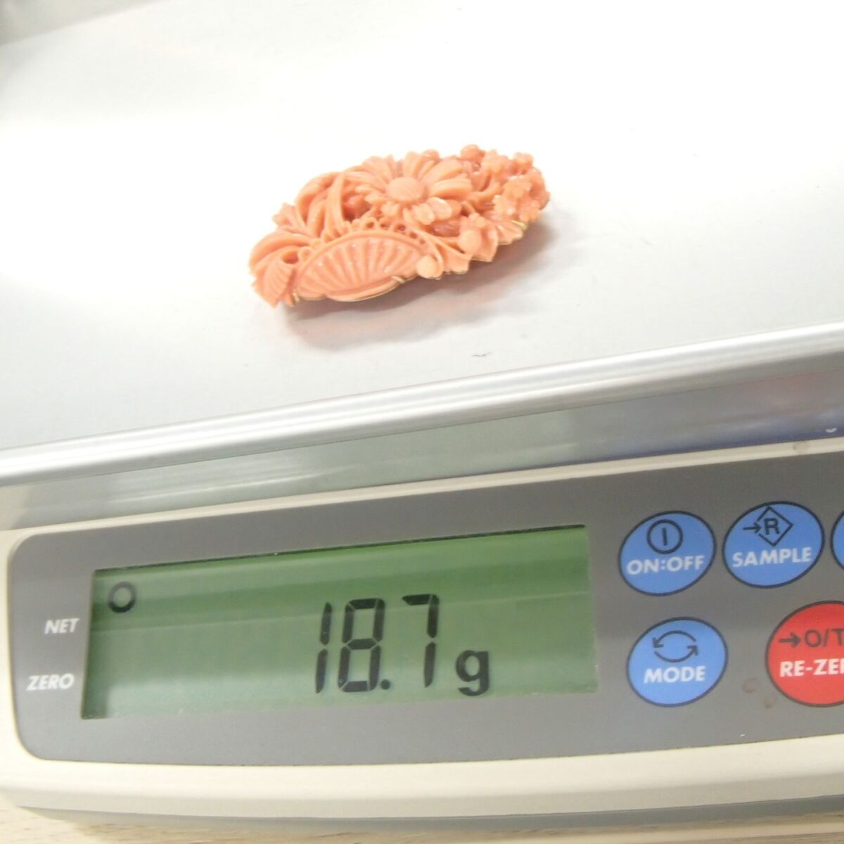 桃珊瑚 帯留め 約18.7g 珊瑚 コーラル サンゴ アクセサリー 着物 和装
