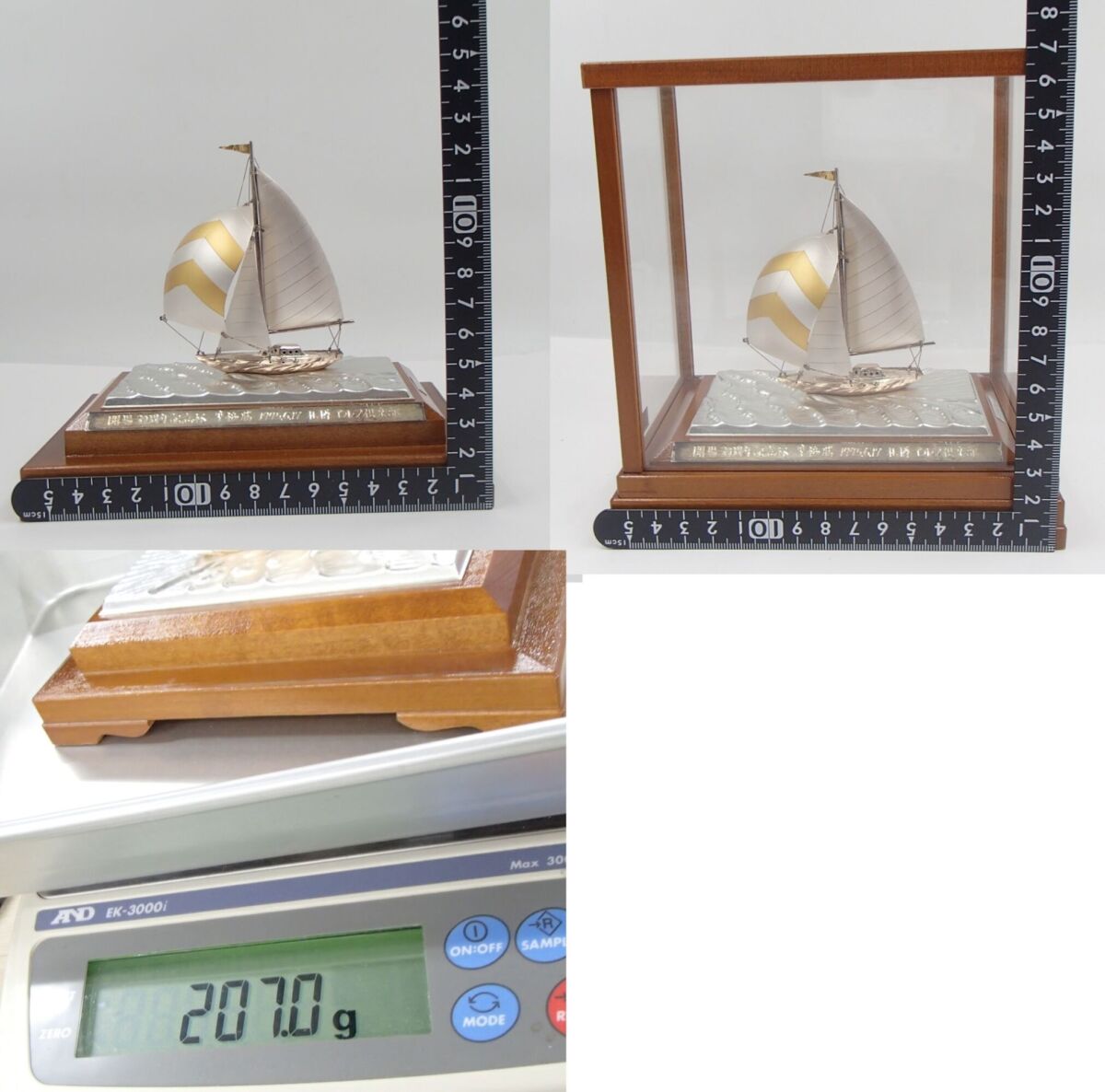 帆船　置物　TAKEHIKO　STERLING　銀製  骨董品 　船　ケース