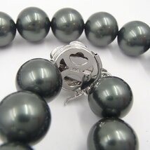 黒パールネックレス イヤリング silver925 約115.3g 約7.8g 約6.6g 丸玉13.3mm