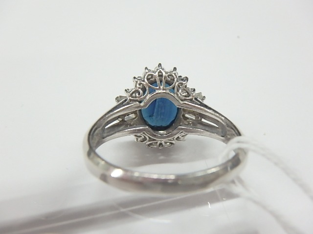 Pt850 サファイア ダイヤモンドジュエリー 5.3g 1.98ct 0.37ct 