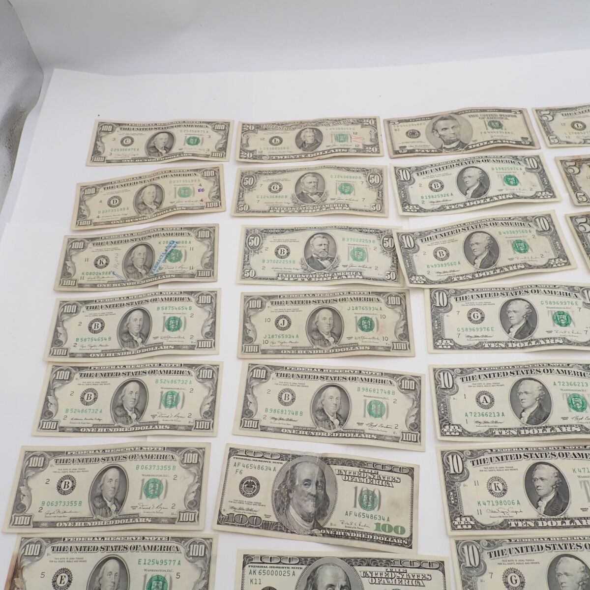 アメリカ 旧紙幣 100ドル×15 50ドル×2 20ドル×2 10ドル×7 5ドル×13 計1775ドル 米ドル USA 米国 ドル札 紙幣