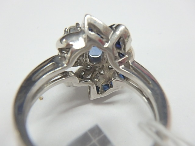 pt900 サファ 10.6g 0.89ct 0.21ct