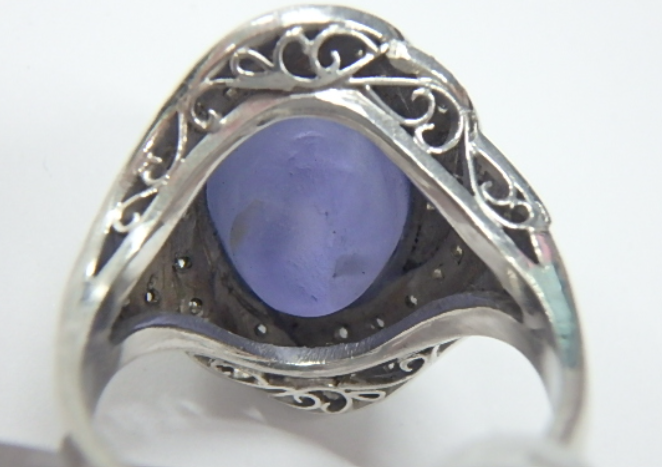 pt900 バイオレットスターサファイア 14.9g 16.7ct 0.70ct